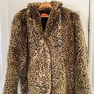 JOE FRESH faux leopard fur jacket